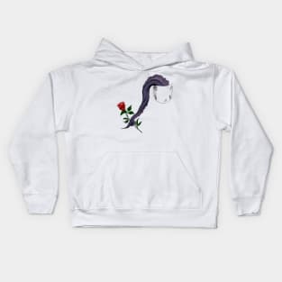 octopus gives a rose from his pocket Kids Hoodie